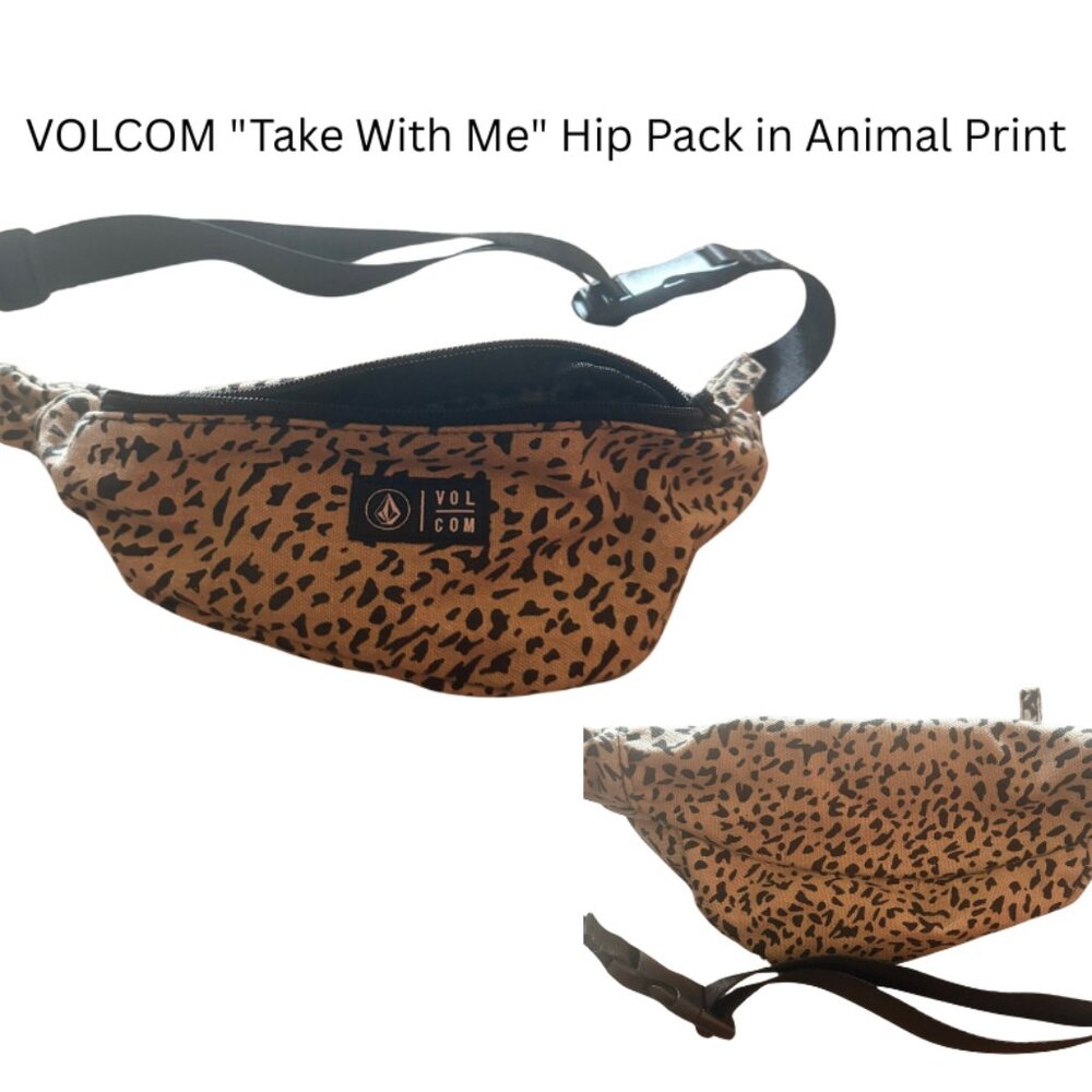VOLCOM "Take With Me" Hip Pack in Animal Print, Fanny Bag